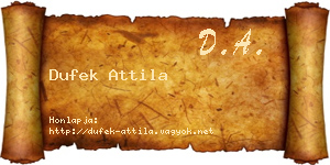 Dufek Attila névjegykártya