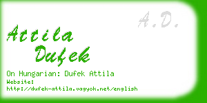 attila dufek business card